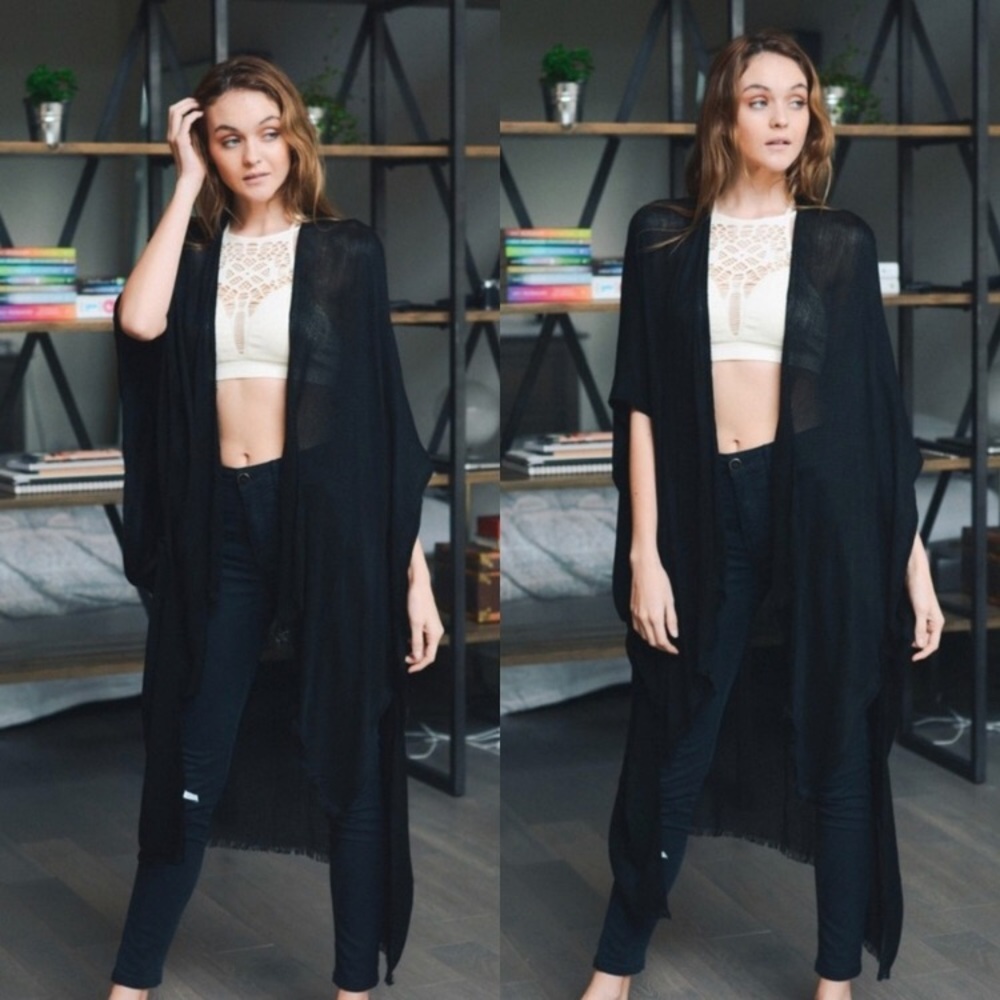 New! Draped Kimono (Black)